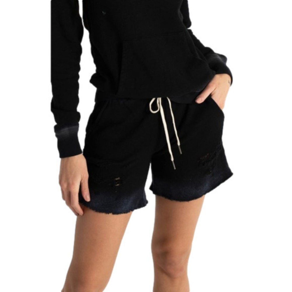 N:philanthropy Black Coco Tie Waist Shorts Distressed Small
